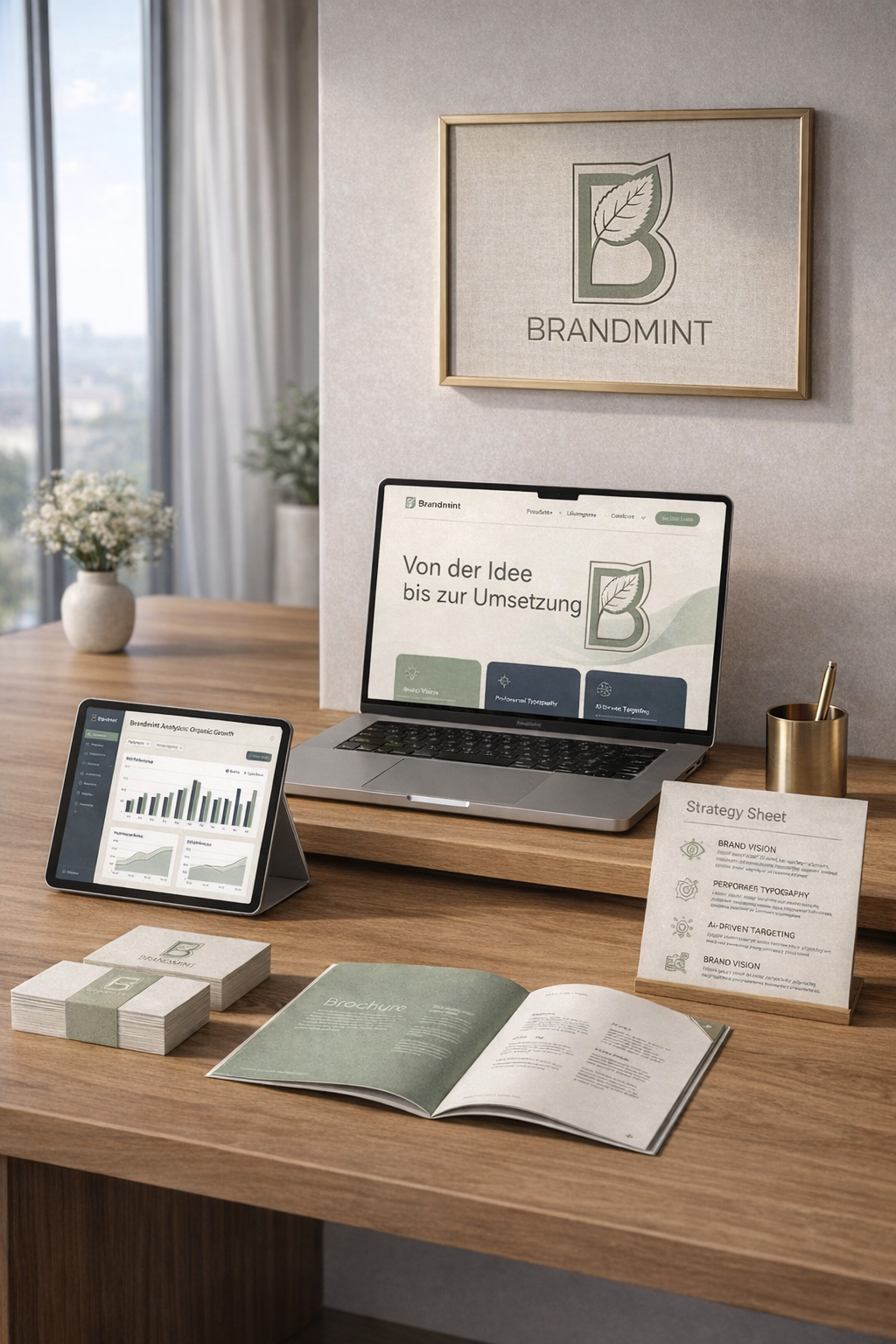 Analyse & Strategie Wir verstehen Ihr Angebot, Ihre Zielgruppe und Ihre Ziele – und schaffen eine klare strategische Grundlage für Ihren Auftritt. 02 Design & Positionierung Wir entwickeln eine visuelle Identität, die professionell wirkt, Wiedererkennung schafft und zu Ihrer Marke passt. 03 Digitale Umsetzung Wir setzen Ihre Website, Inhalte und digitalen Maßnahmen so um, dass Ihr Unternehmen sichtbar, klar und überzeugend auftritt. 04 Print, Feinschliff & Launch Von Druckmaterialien bis zum letzten Detail begleiten wir Ihr Projekt bis zur finalen Umsetzung – online und offline.